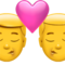 Kiss: Man, Man emoji on Apple